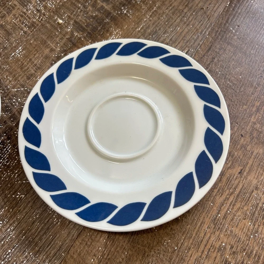 Mikasa Bob Van Allen 2 Nautilus Blue Rope Stone China Cup Saucer Set L9152 Japan